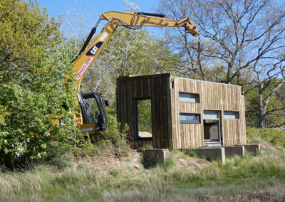 Bird Hide built off site and craned into place in April